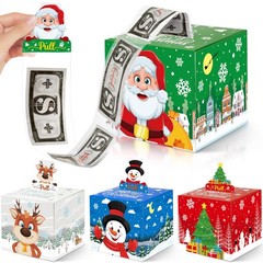4 Pack Christmas Money Box for Cash Gift Pull,Christmas Tree & Snowman & Sant…