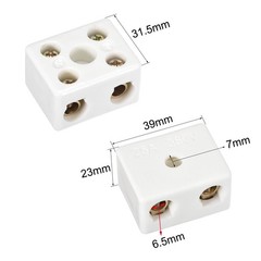 2 Way Ceramics Terminal Blocks High Temp Porcelain Ceramic Connectors Electric