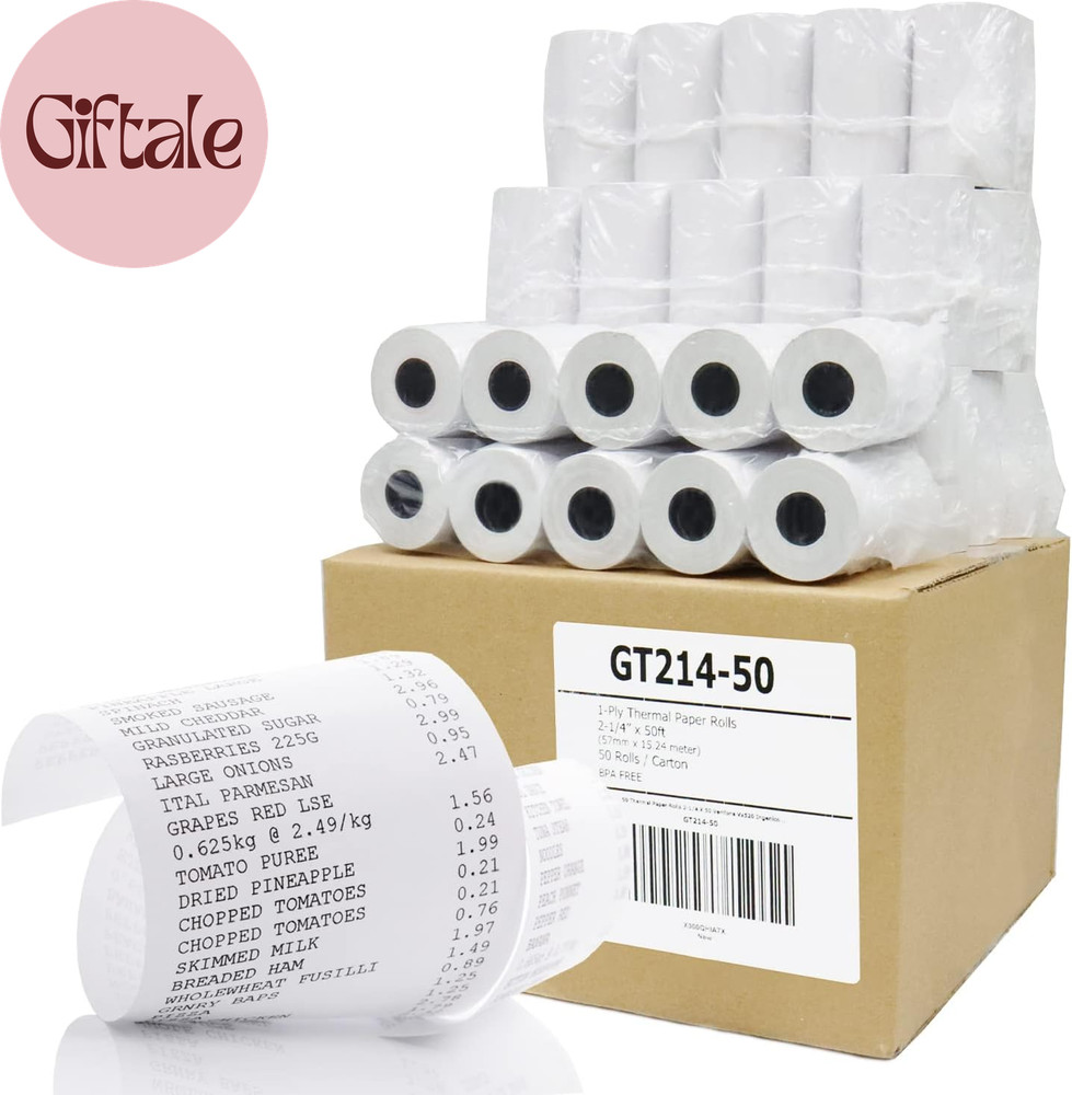 Thermal Paper Receipt Roll 2-1/4″ X 50′ BPA Free 50 Rolls
