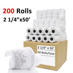 200 Roll Case 2 1/4″ x 50′ Thermal Paper Receipt Roll POS Register Roll BPA Free