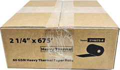(8 Rolls) 2 1/4″ X 675′ Heavy Weight ATM Paper Rolls, 8 Rolls/Case, 80 GSM BPA F