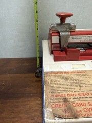 vintage manual credit card machine,”knuckle-buster,”