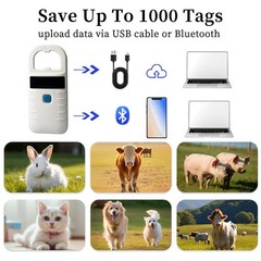 Rechargeable Bluetooth Pet Microchip Reader 134.2kHz RFID ISO 11784/11785