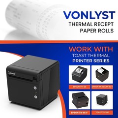 Thermal Printer Paper Roll for Toast TP200 Receipt Printer Point of 12 rolls