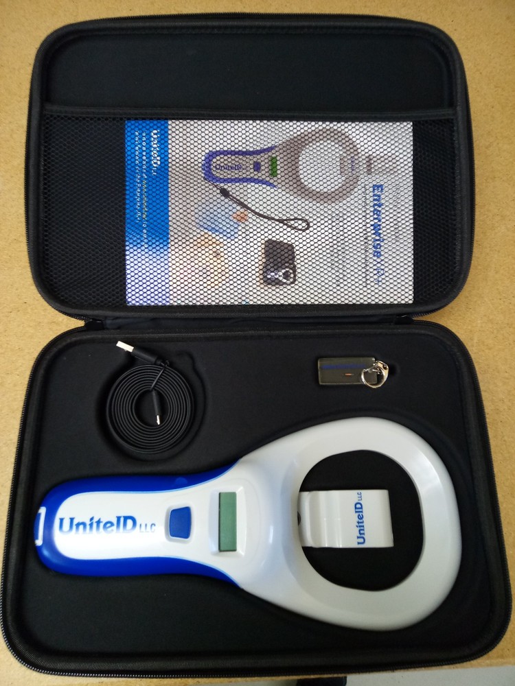 Enterprise XR+ Extended Range RFID Microchip Scanner w/ hard carry case, UniteID