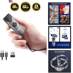 Bluetooth 2D&1D Barcode Scanner, Portable Wireless Mini Barcode Reader with 2…