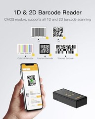 Inateck Mini 1D 2D QR Barcode Scanner Bluetooth Laser Wireless 2.4GHz W/ APP SDK