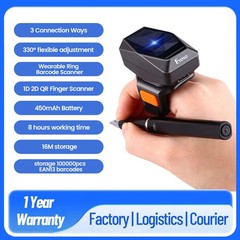 Eyoyo 2D Bluetooth Barcode Scanner Book Inventory IOS POS QR Code Finger Scanner