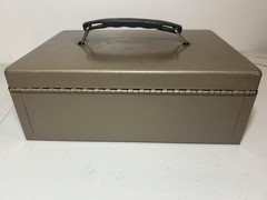 Vintage Rockaway Metal Cash Lock Box Inwood NY Excellent Condition 2 Keys Works