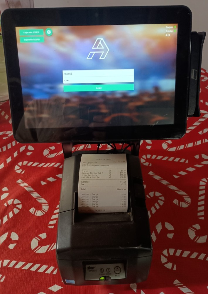 ELO Toast Black i3-10STD 10″ Touchscreen POS System With Power Supply & Printer