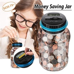 Coin Piggy Bank Saving Jar, Digital Coin Counter with LCD Display Large Capac…