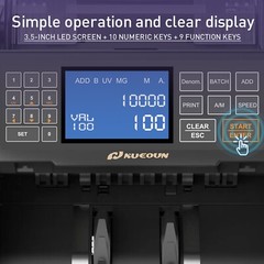 NUCOUN NC-5 Bill Counter Money Counter Machine Value Count Currency Detector