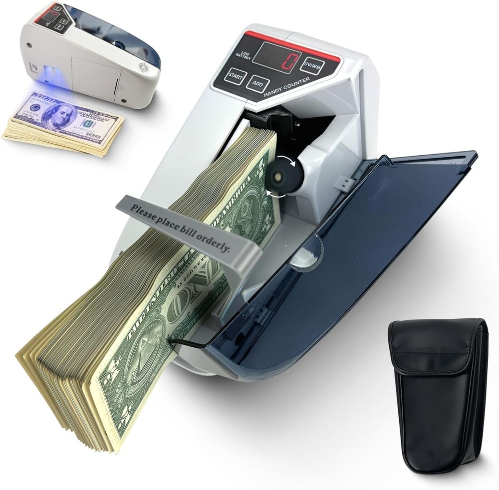Money Counter Machine ELROTONEG V30, Cash Counter with UV lamp, Portable Bill Co