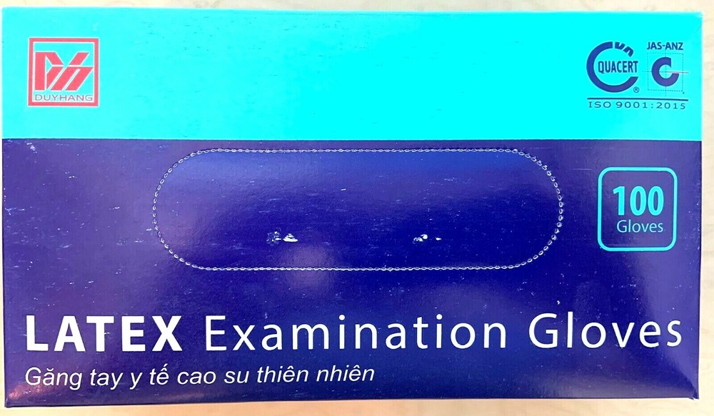 Latex Exam Disposable Gloves, Lightly Powdered (100 Count, Size Large)