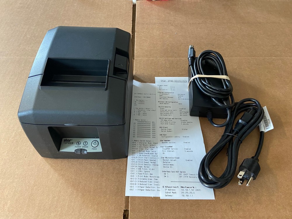 Star TSP650II TSP654II WebPRNT & CloudPRNT Thermal POS Receipt Printer Ethernet