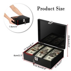 Acrylic Lockable Cash Storage 3 Slots Money Holder Cash Organizer Currency Tr…