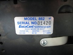 DataCard Addressograph Card Imprinter 862 Embosser Business Equipment SKUCCS2