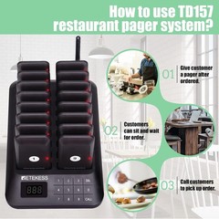 TD157 Restaurant Pager System, Pagers for Restaurants, 984ft Long Range, Set …