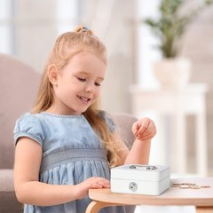 X-Small White Locking Money Box, Lightweight and Portable for Secure Savings