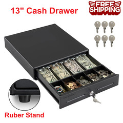 13″ Electronic Cash Register Drawer for Point of Sale System with 4 Bill 5 Coin