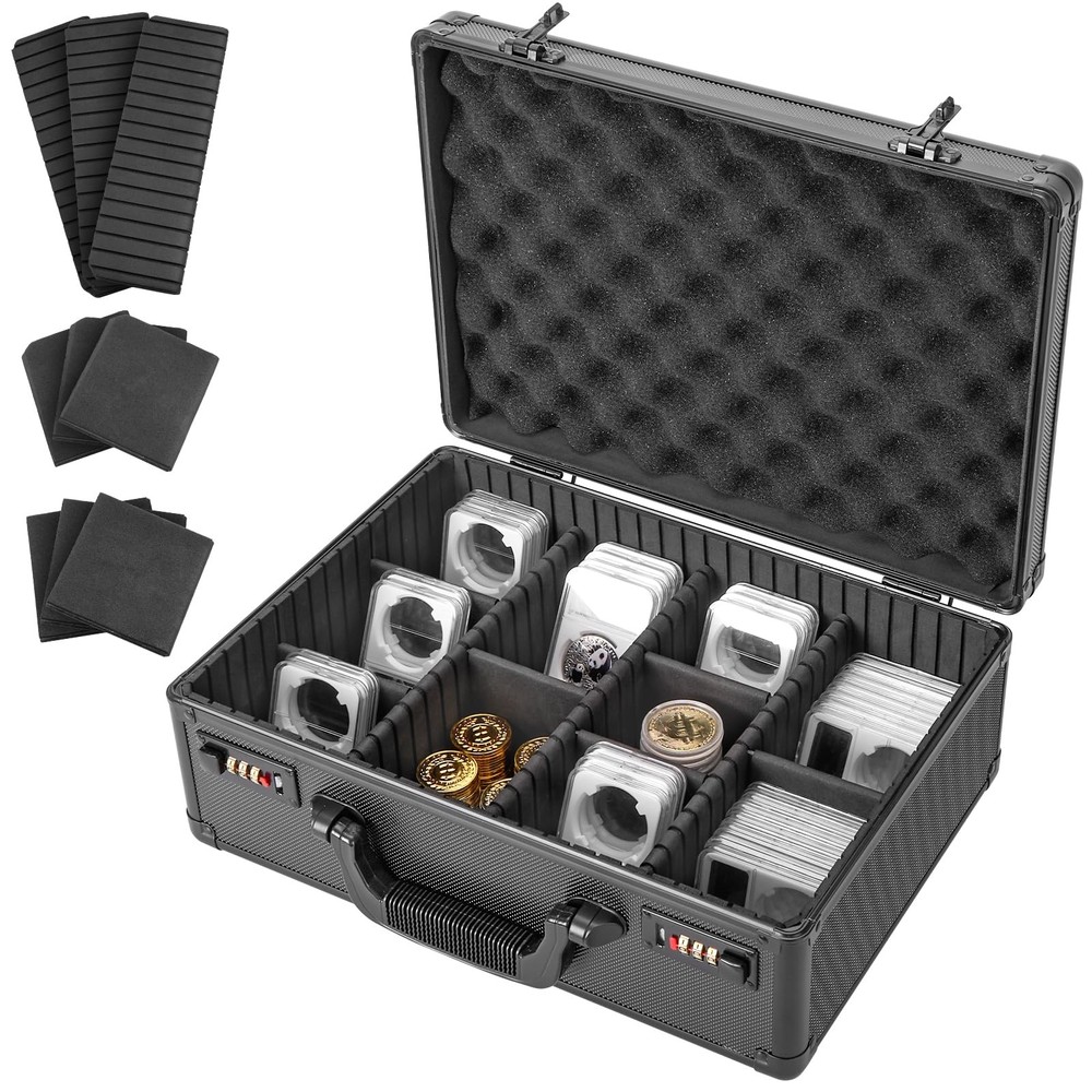 LOCKCURX Graded Coin Storage Box – Holds 120 NGC/PCGS Slabs, Medium, Black