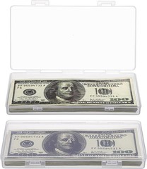 2 Pack Plastic Cash Box Clear Currency Tray Rectangular Cash Storage Holder