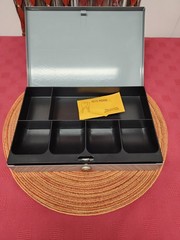 MMF Industries Grey Metal Cash Box With Tray And Keys 11.5 In X7.75 In EUC