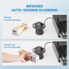 Eyoyo 2D QR Code Desktop Barcode Scanner Automatic Scanning for POS Library Shop