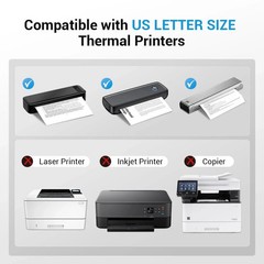 Fold Version Thermal Printer Paper 8.5 x 11 Inch,Thermal Paper 8.5 x 11 Compa…