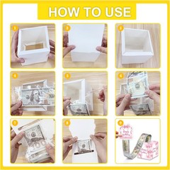 Pink Bow Birthday Money Box for Cash Pull, Happy Birthday Boxes Gifts for Mon…