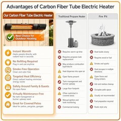 Sundate 1500W Infrared Patio Heater, WiFi App, 9 Heat Levels, 24H Timer | Waterp