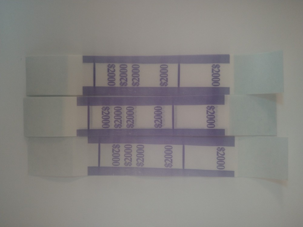 25 Currency Straps money bands purple $ 2000 for $ 20