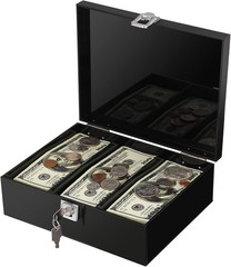 Acrylic Lockable Cash Storage Box 3 Slots Money Holder Cash Organizer Currenc…