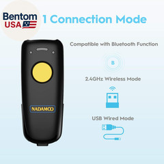 2D Wireless Barcode Scanner Compatible with Bluetooth, Portable USB 1D 2D QR Cod