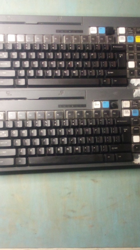 Lot of 2 Toshiba MANPOS POS Keyboard Tax Easy Push Opening Card Swipe