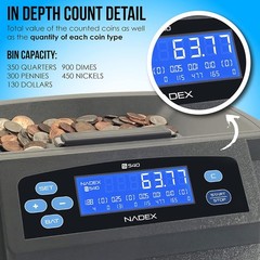 S540 Pro Coin Counter & Sorter – 300 Coins/Min + 48 Gray Wrappers Included