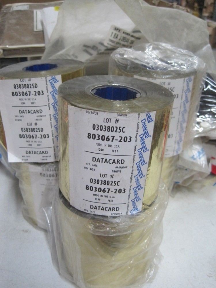 New Old Stock Datacard Gold Topping Foil – P/n 803067-203 1200 Feet