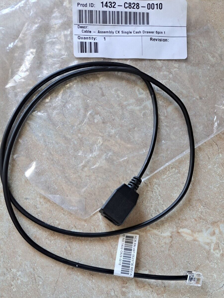 NCR Terminal Port Adapter Cable for CX5 CX7 to 12V Cash Drawer 1432-C828-0010