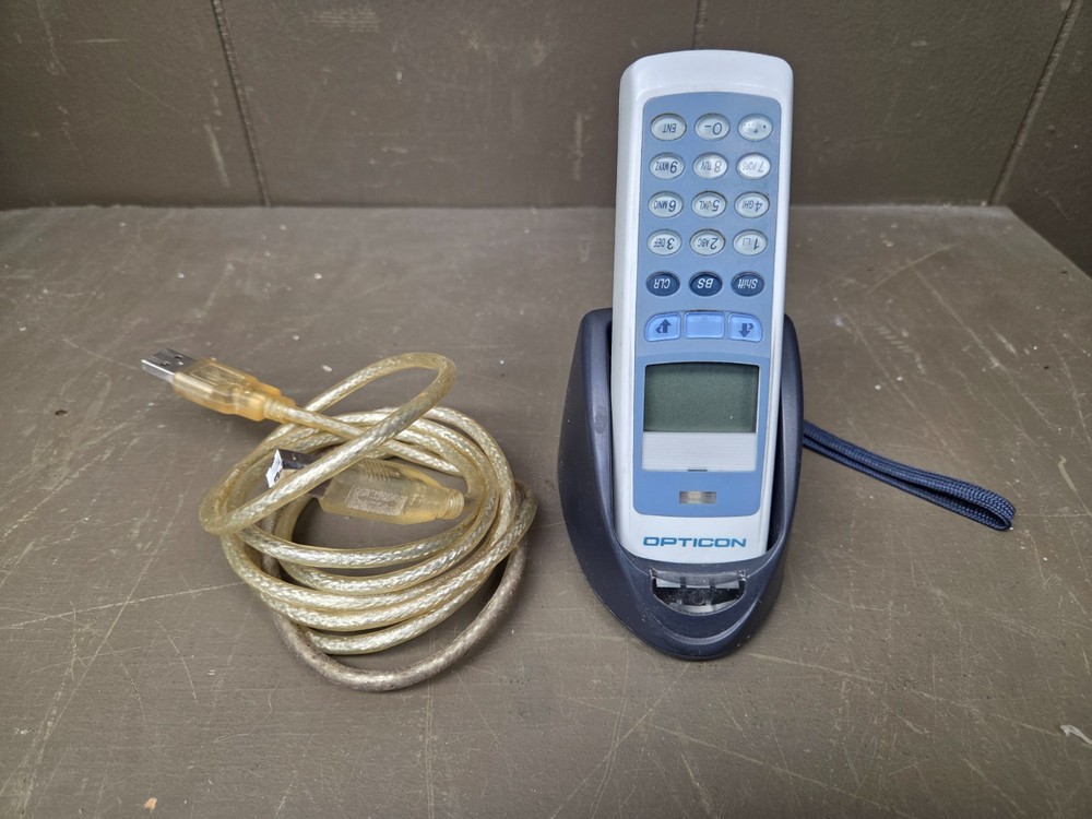 Opticon OPL-9728R-1MB Barcode Scanner w/ Base Station and Connection Cable RL314