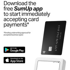SumUp Solo Credit Card Payment Card Reader with Charging Station. Full Touch-Scr
