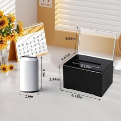 Donation Box with Lock – Acrylic Black Tip Jar & Sign Holder for Bar,Fundraising