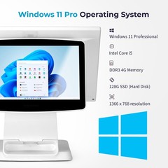 Retail and Restaurant POS Terminal Machine for Business, White, Hardware Only