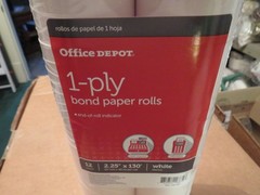 Office Depot 12 Count 1-Ply Bond White Paper Rolls New In Pack