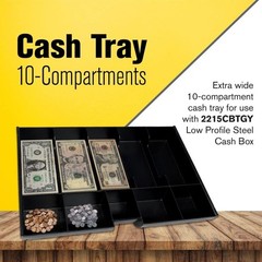 MMF INDUSTRIES 2215CBTGY HEAVY GAUGE STEEL CASH BOX & TRAY GRAY SUPER FAST SHIP!