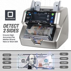 Hechker 10000 Plus Bank Grade Money Counter Machine – Mixed Denomination Bill…