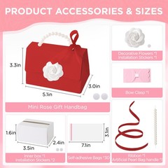 Money Pull Box For Cash Mini Rose Handbags With 30 PCS Bags For Birthday