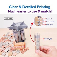 CO5IN1 Change Sorter Tube as Coin Counter Machine with Light Grey