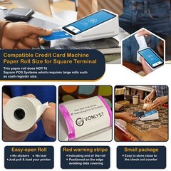 Vonlyst Receipt Paper Roll Square Terminal Credit Card Machine 10 rolls