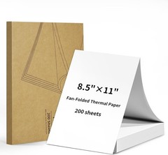 Lightweight 200 Count Fan-Fold Thermal Printer Paper – Ideal for Professionals
