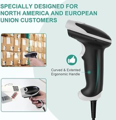 QR USB Barcode Scanner, JRHC Handheld USB Bar Code Scanner Wired Automatic 2D 1D